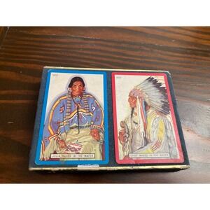 Vintage Great Northern Railway Playing Cards Double Deck Native American‎